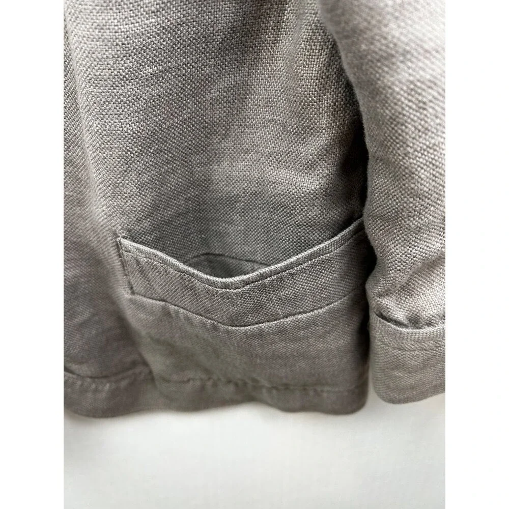 Coldwater Double-Breasted Jacket M(10-12) Cropped Safari Trench Style 100% Linen